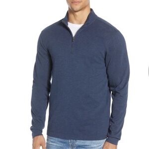 Faherty Legend Suffolk Blue Quarter Zip Pullover M